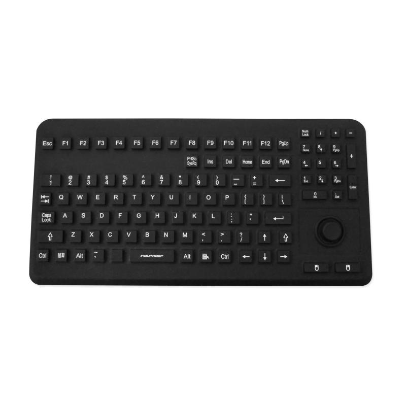 Tastatur InduProof Advanced MB TKG-104-MB-IP68-VESA-BLACK-USB-DE IP68