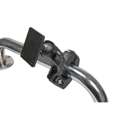 Pipe Mount / Bar Grip, schwenkbare Kopfplatte, 50x42 mm, f&uuml;r runde Rohre 22-31 mm, AMPS-L&ouml;cher