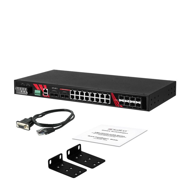 28-Port Industrial Managed Gigabit Ethernet Switch, 16 x 1000T